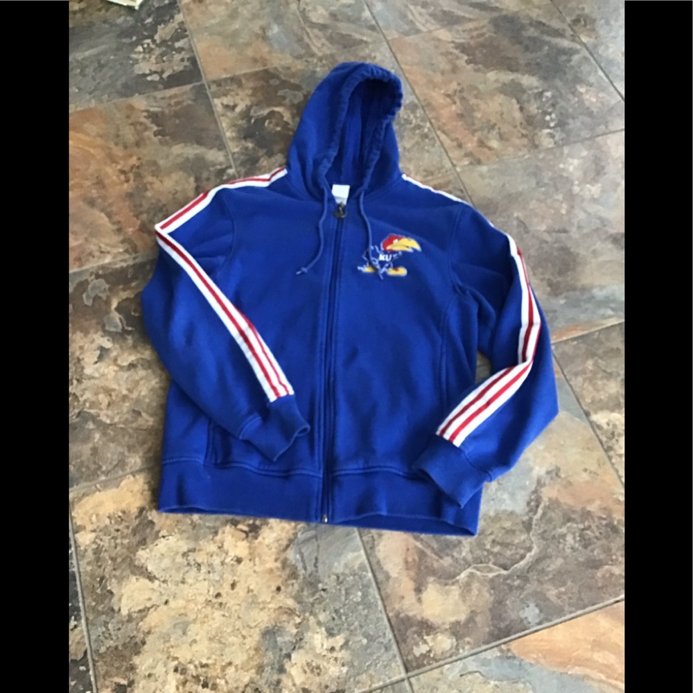Kansas Jayhawks adidas full zip hooded sweatshirt